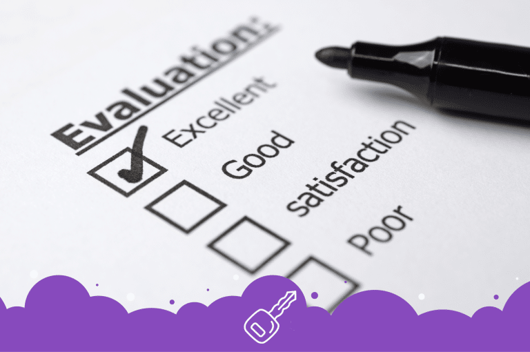 Photo of an evaluation sheet for an auto loan with Excellent checkbox checked.