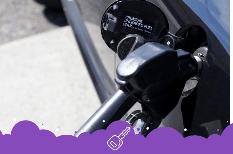 a gas tank cap on a car