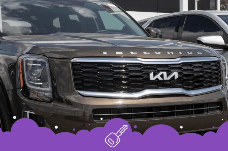 Black Kia Telluride parked