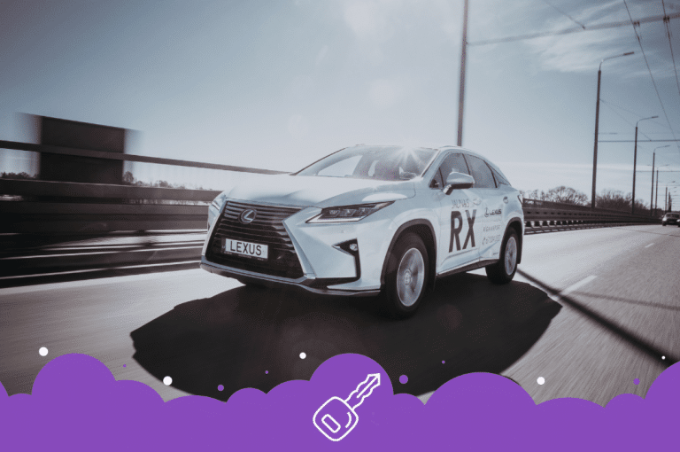 a car driving on a road