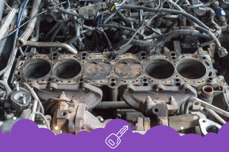 a close up of a car engine