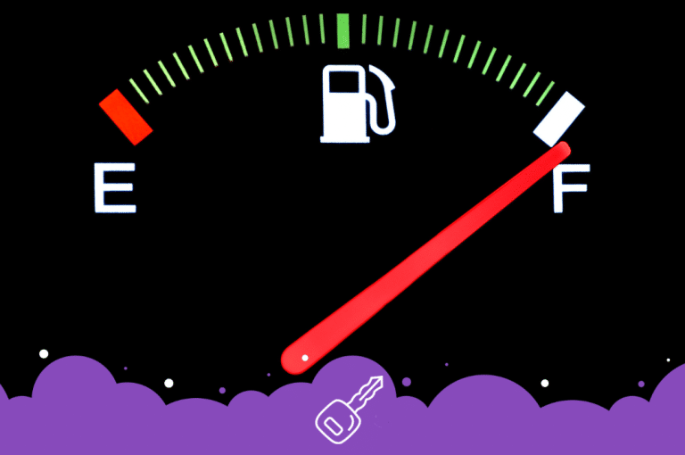 Fuel gauge showing full