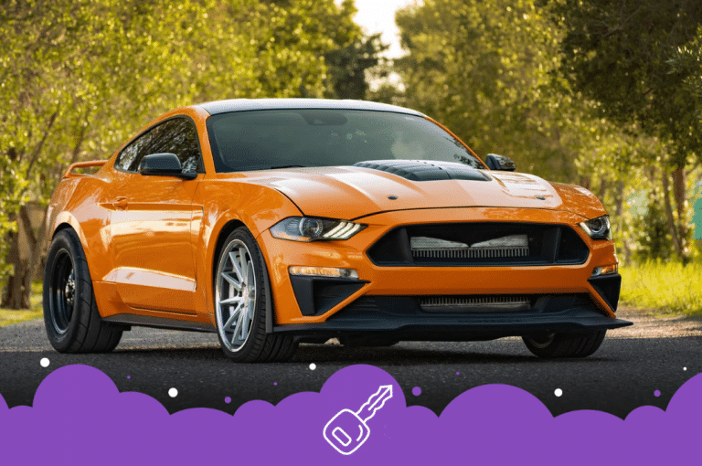Orange ford mustang