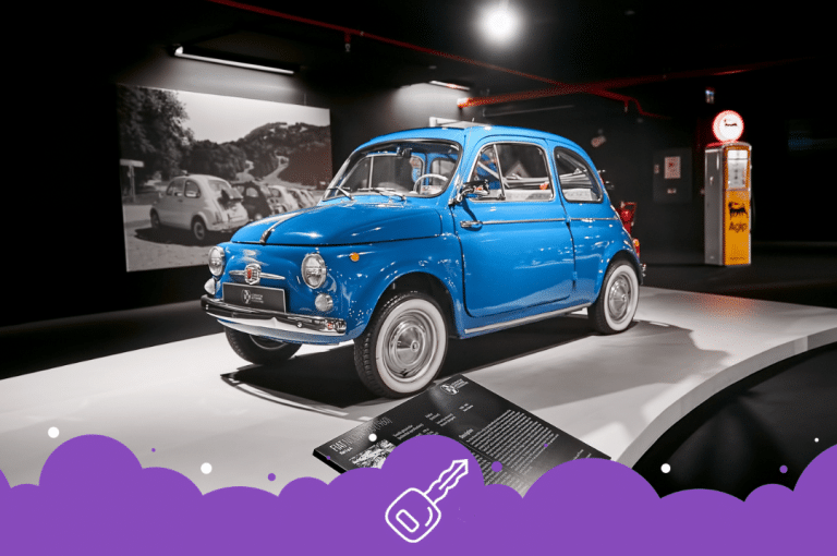 Blue fiat in museum