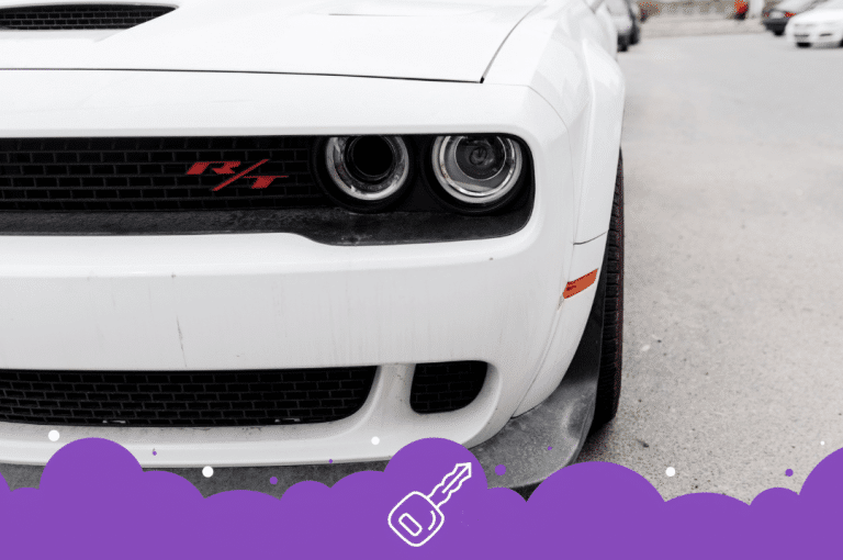 White dodge challenger Rt