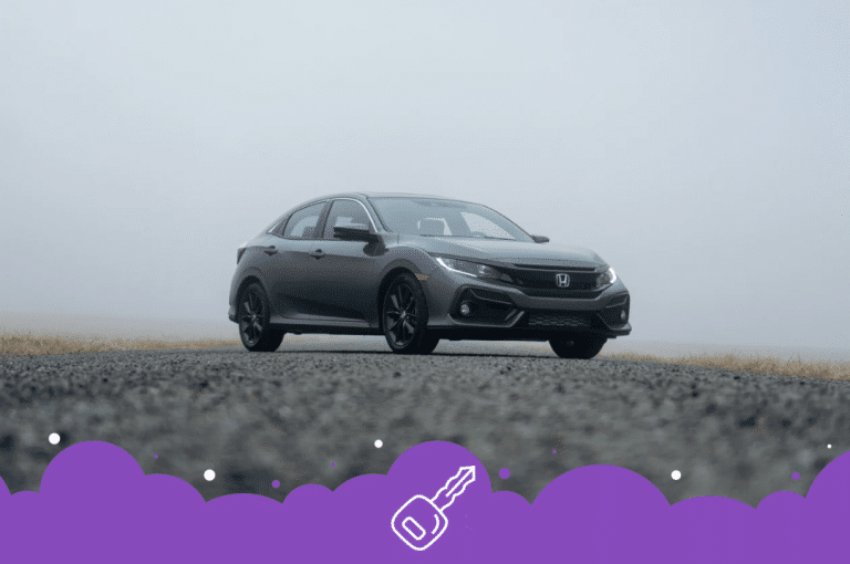Grey Honda civic in fog