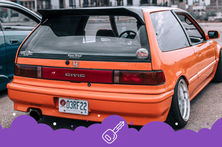 Orange Honda civic old