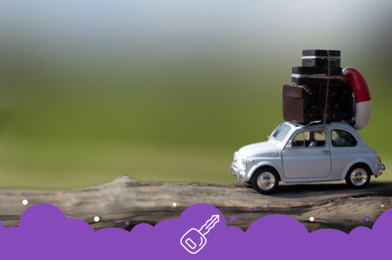 Suitcases on toy fiat