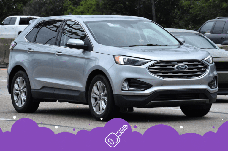 Silver ford edge driving