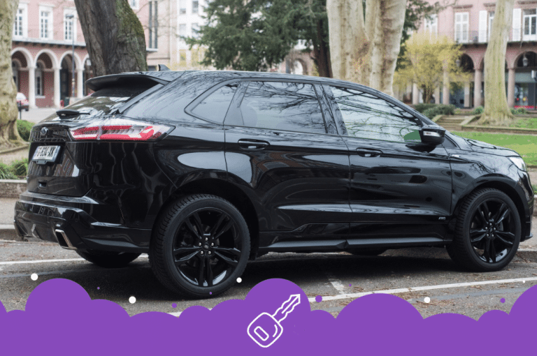 Side shot black ford escape parked