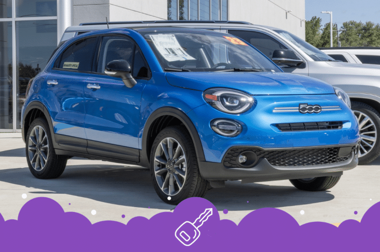 Blue fiat 500x at dealer
