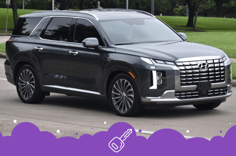 Gray Hyundai palisade on the road