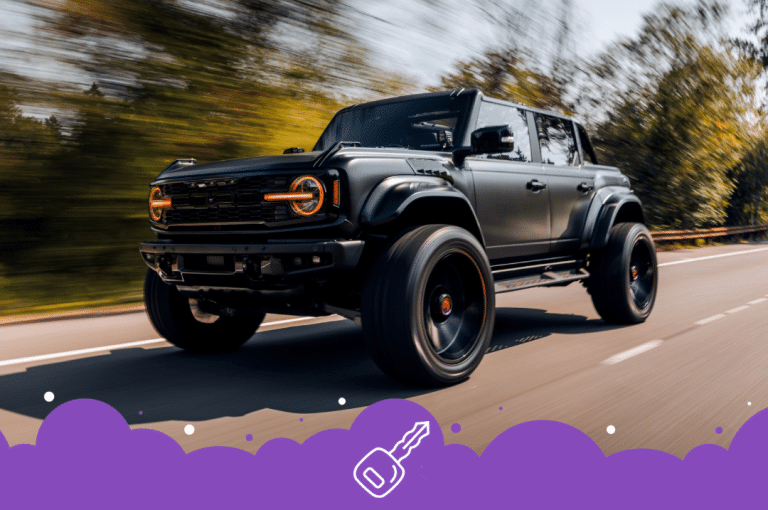 Black ford bronco raptor deriving