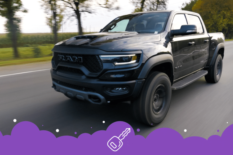 Black dodge ram driving