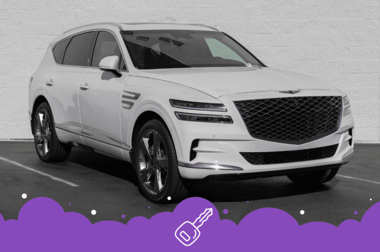 White genesis gv80 parked in lot