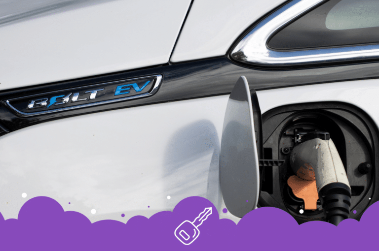 Close up of bolt ev badge