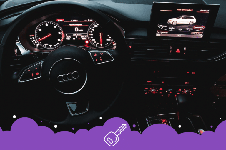 Audi interior infotainment and wheel