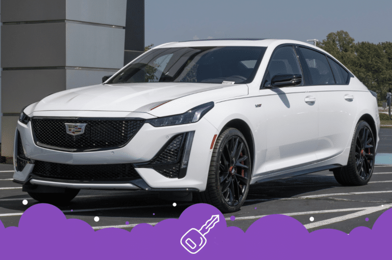 White caddy ct5 parked in lot