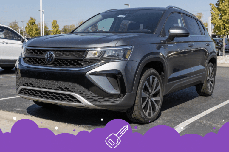 Grey VW Taos parked in Lot