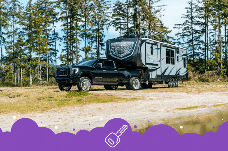 Black gmc sierra with trailer