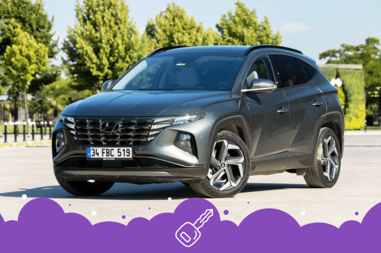 Grey Hyundai Tucson parked