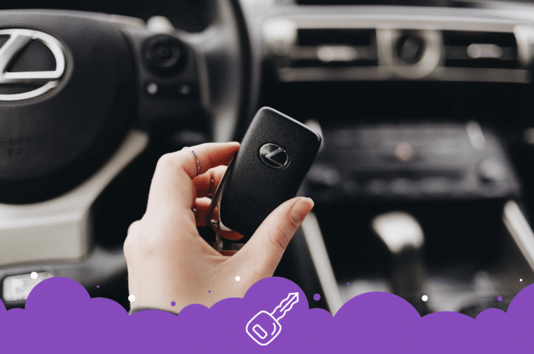 Lexus interior with key