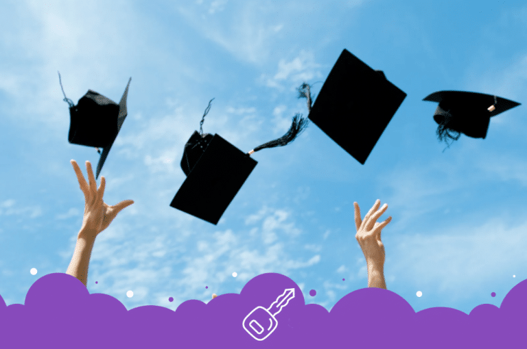 Throwing grad caps In the sky