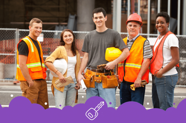 Group of construction workers