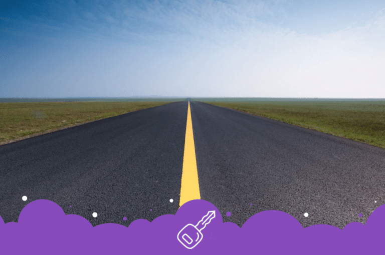 Flat prairie highway empty road