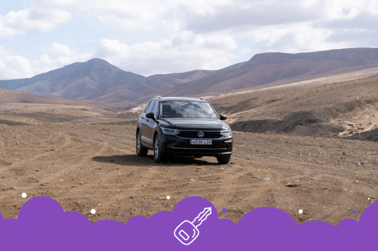 Black vw Tiguan parked on Canary Islands