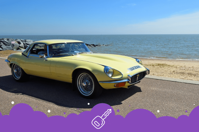 Classic yellow jaguar e type