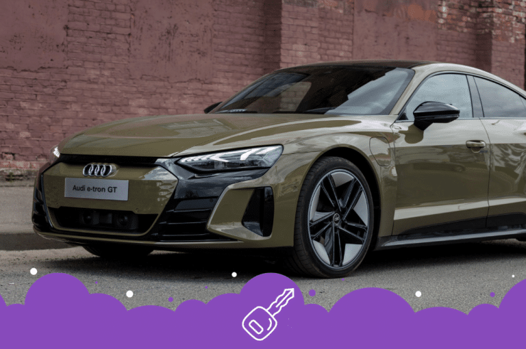 Army green Audi e tron gt