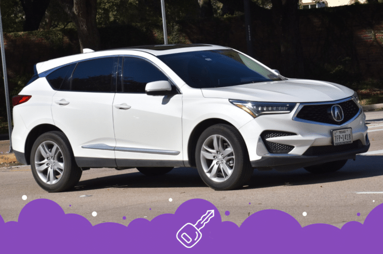 White acura RDX driving